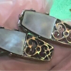 Anson filigres silver tone cufflinks mother of Pearl